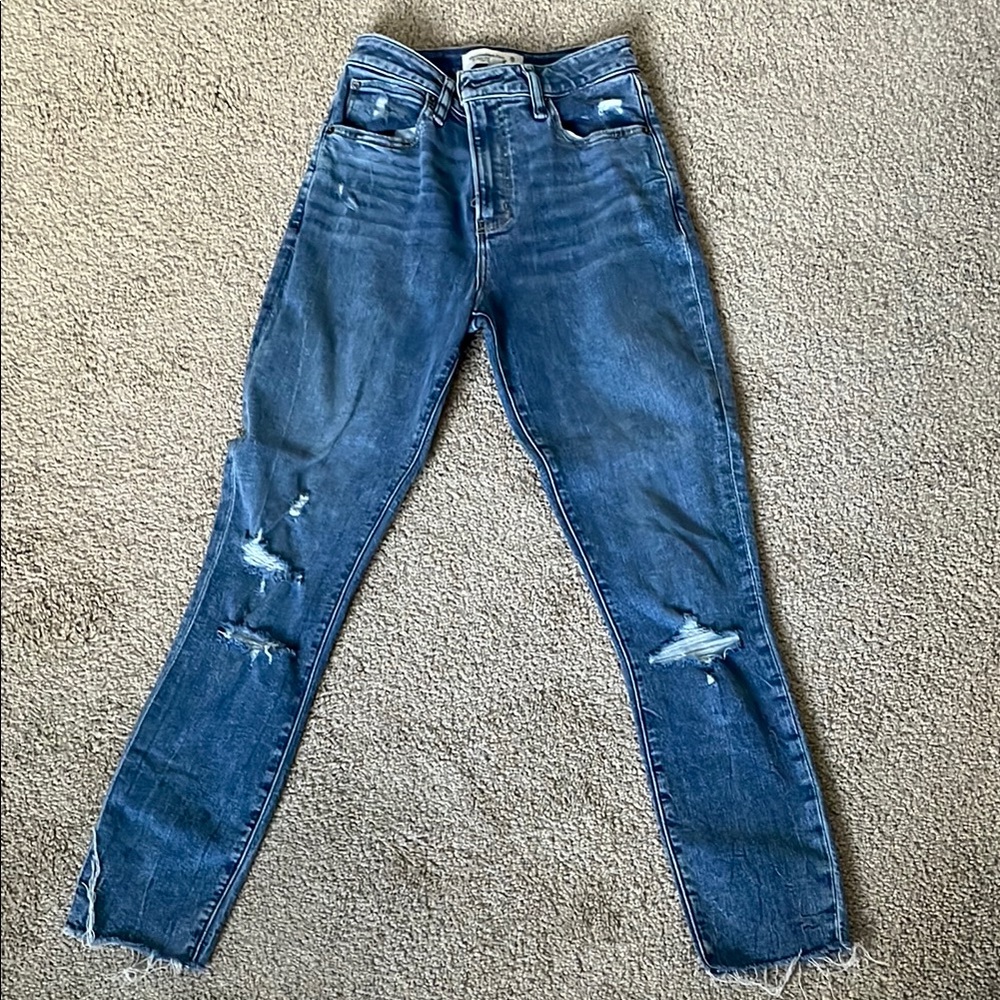 Blue Skinny Distressed Jeans